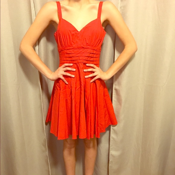 Cute summer time red flowy dress