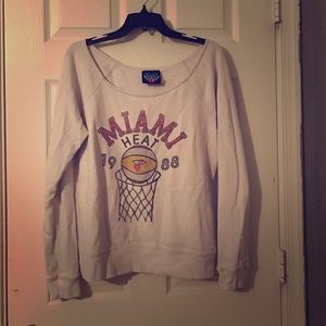 Miami heat crew neck sweater