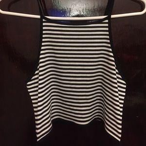 Forever 21 Black & White Stripe Crop Top
