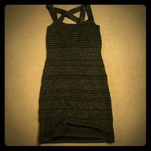 Black and gold sparkly dress