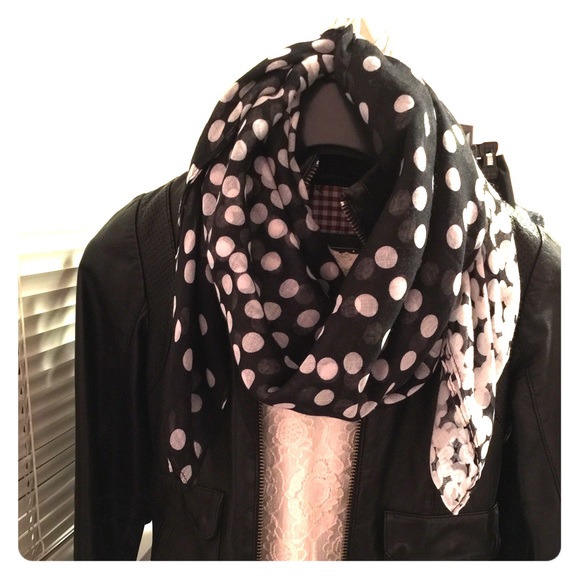 Polka Dot Scarf Black/White