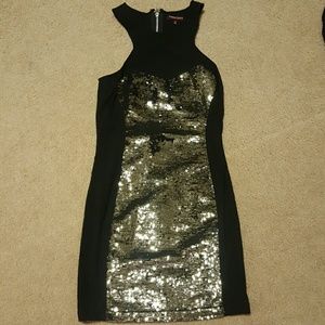 Black and gold dress
