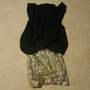 Gold and black dress