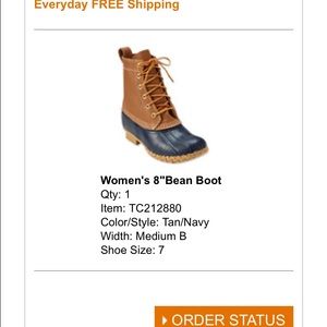 Brand new never worn LL Bean 8" boots sz 7