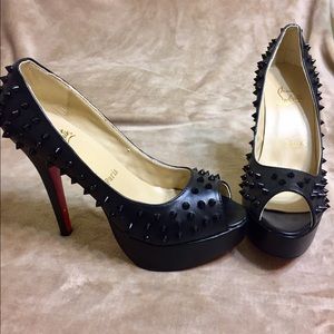 Christian Louboutin Black Open Toe Heels