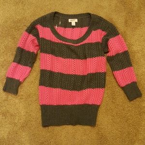 Pink/Gray Arizona 3/4 Sleeve Sweater