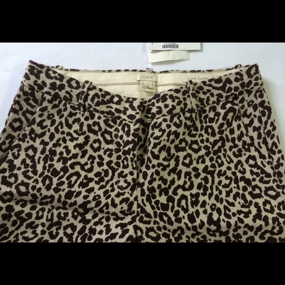 J.CREW CAFE CAPRI SAFARI LEOPARD PRINT CITY FIT