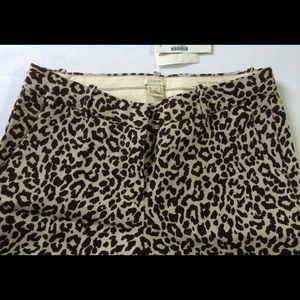 J.CREW CAFE CAPRI SAFARI LEOPARD PRINT CITY FIT