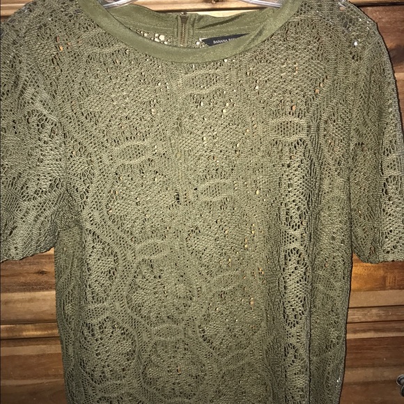 Khaki lace top