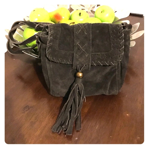 Brown Suede Crossbody Bag