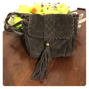 Brown Suede Crossbody Bag