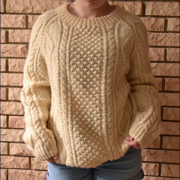 Vintage Sweaters - Vintage McKennas Pure New Wool Cream Sweater, M