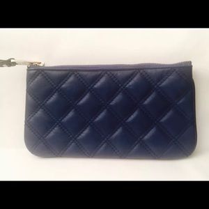 MARC JACOBS BLUE QUILTED WRISTLET CLUTCH WALLET