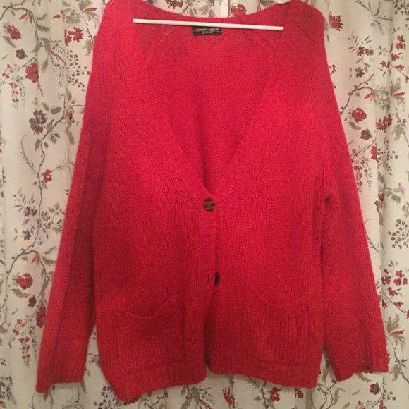 American Apparel oversized red cardigan.