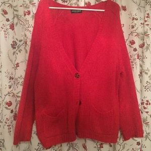 American Apparel oversized red cardigan.