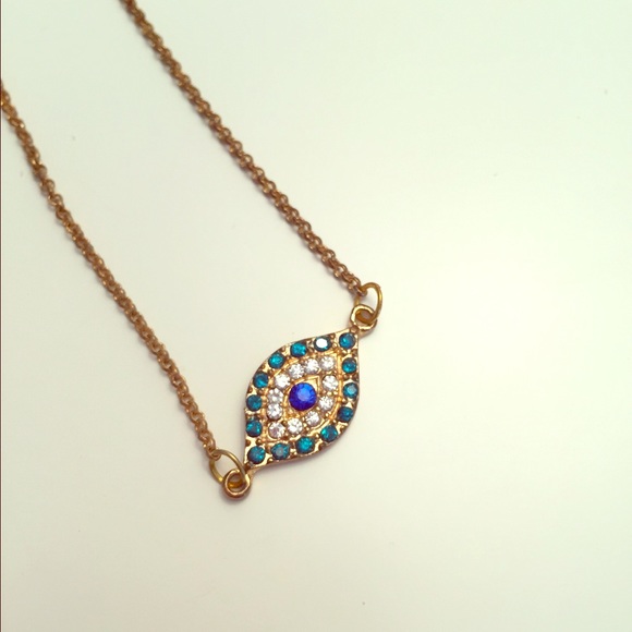 Gold-toned evil eye bracelet