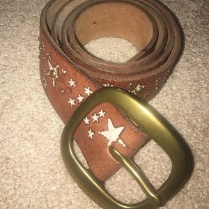 Studded brown belt