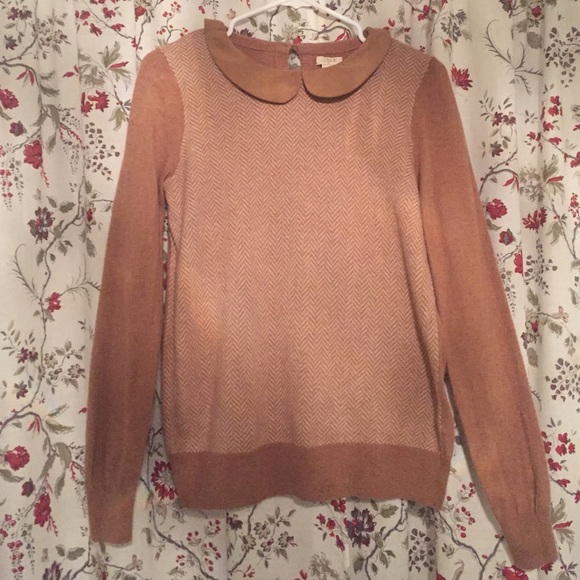 J. Crew Herringbone Peter Pan collar sweater.