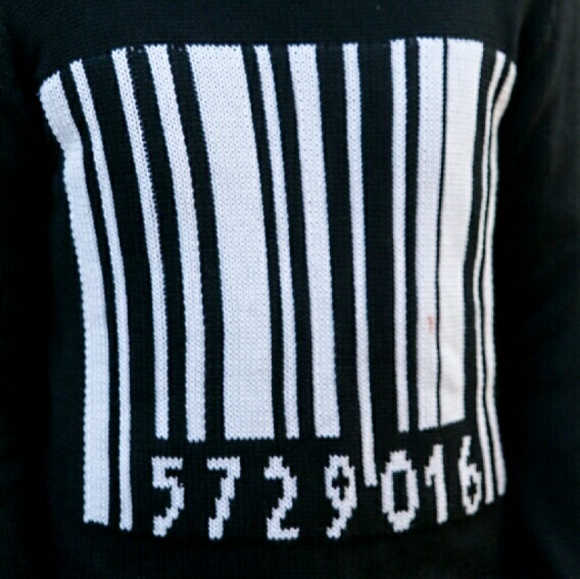 Urban Outfitters Sweaters - Barcode Sweater Serial Number Black Goth Punk L Urban Outfitters Sweaters - Barcode Sweater Serial Number Black Goth Punk L