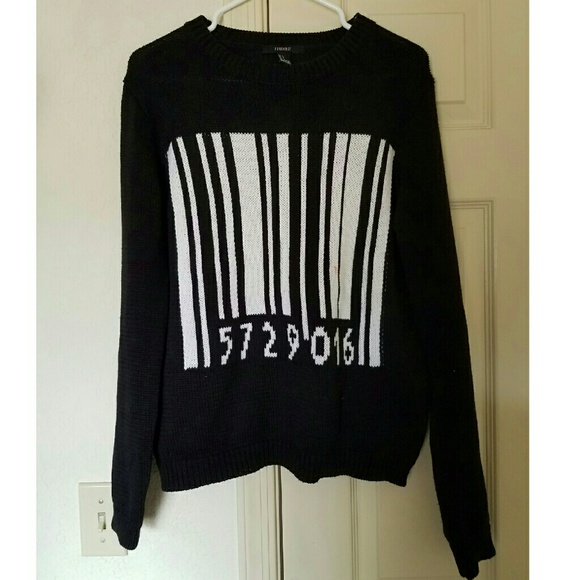 Urban Outfitters Sweaters - Barcode Sweater Serial Number Black Goth Punk L Urban Outfitters Sweaters - Barcode Sweater Serial Number Black Goth Punk L
