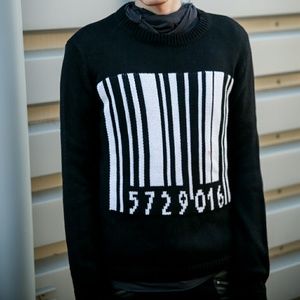 Urban Outfitters Sweaters - Barcode Sweater Serial Number Black Goth Punk L Urban Outfitters Sweaters - Barcode Sweater Serial Number Black Goth Punk L