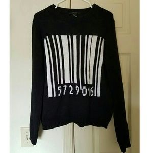 Urban Outfitters Sweaters - Barcode Sweater Serial Number Black Goth Punk L Urban Outfitters Sweaters - Barcode Sweater Serial Number Black Goth Punk L