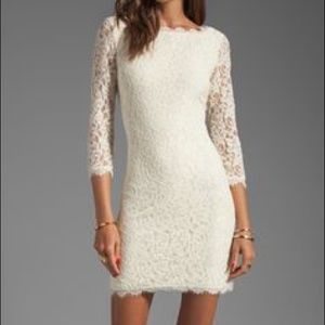 Diane Von Furstenberg white lace dress