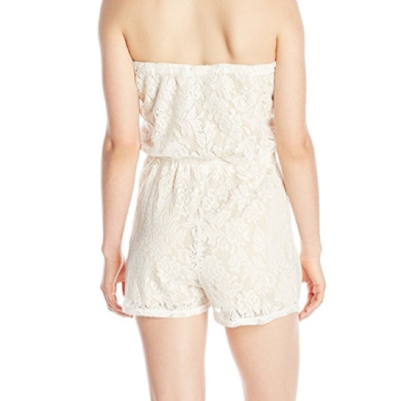 Trixxi Sleeveless Lace Romper Natural #TrixxiGirl - Picture 2 of 4