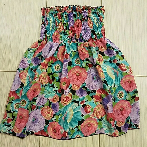 Interchangeable tube top dress floral large