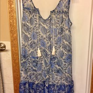 Spring blue tank top dress