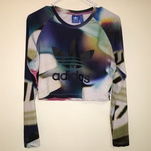 Rare adidas long sleeve crop top
