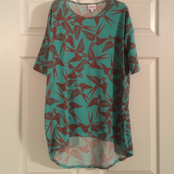 LuLaRoe XXS Irma. Turquoise and coral. NWOT.