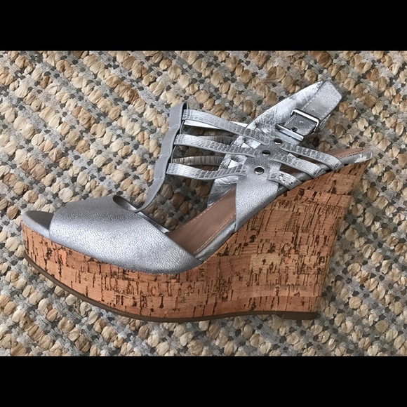 Aldo Silver leather Wedges