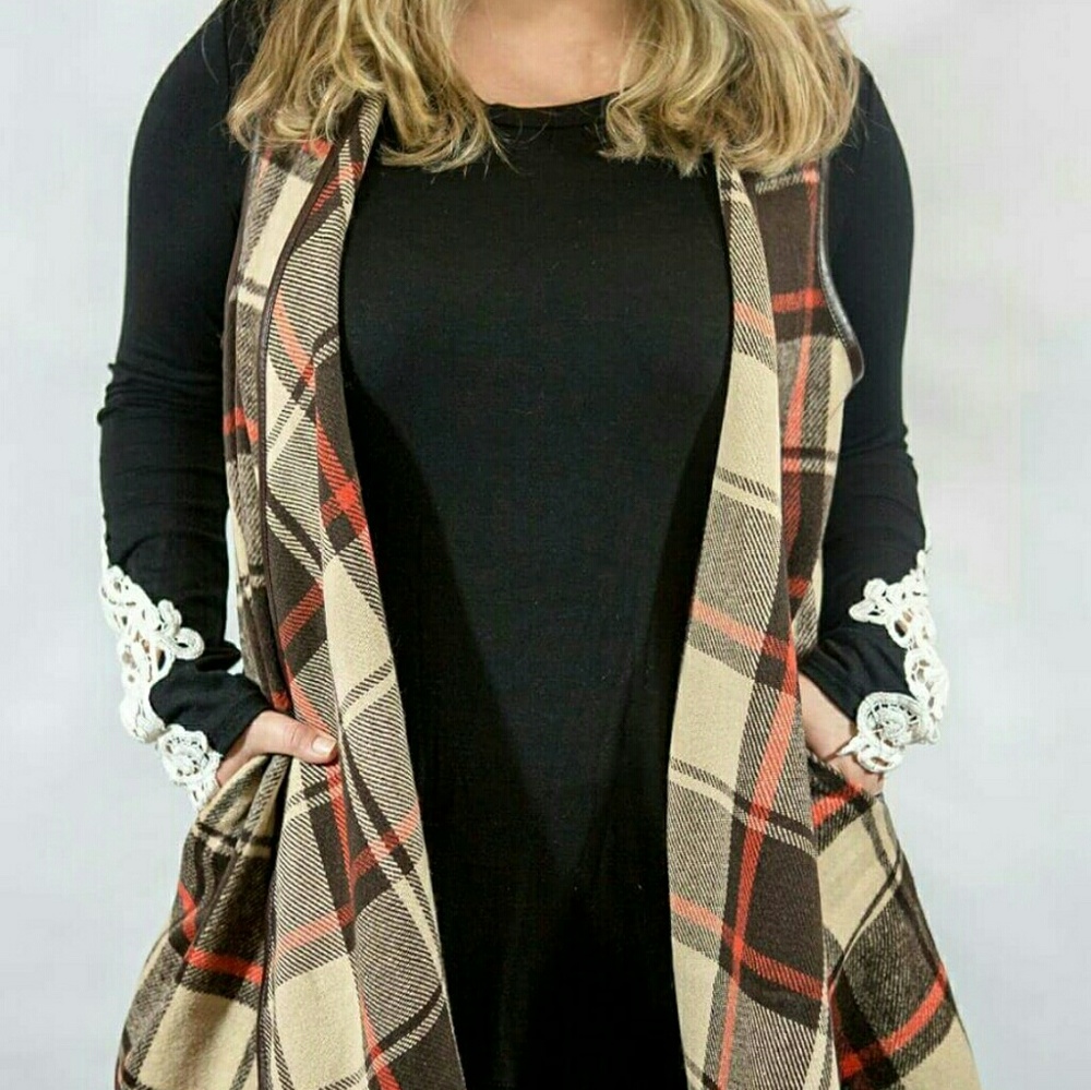 Plaid fashion vest