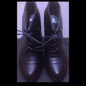 Forever Lace Up High Heel Booties - Size 8