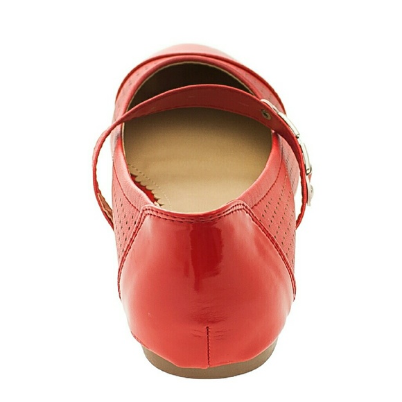 Tory K Women Mary Jane Ballet Flats, b-1334, Red - Picture 3 of 5