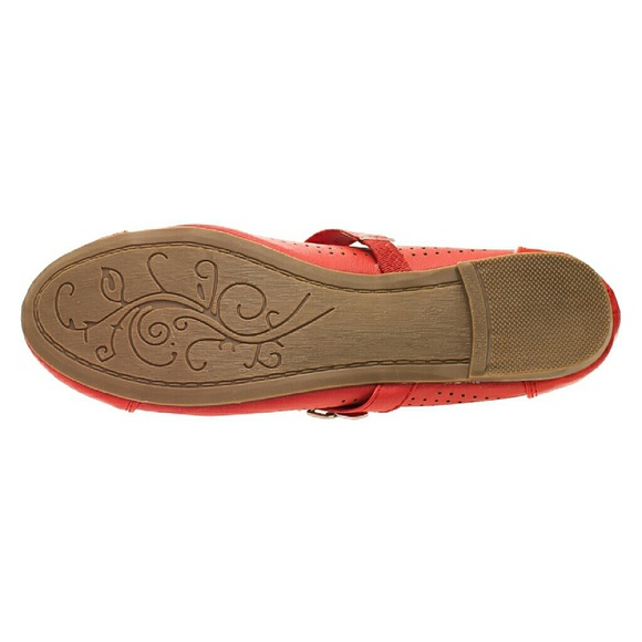 Tory K Women Mary Jane Ballet Flats, b-1334, Red - Picture 4 of 5