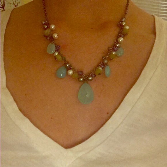 Mixed Turquoise Stone Accent Necklace