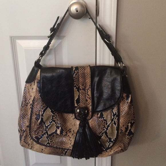 Snakeprint Leatherette Handbag