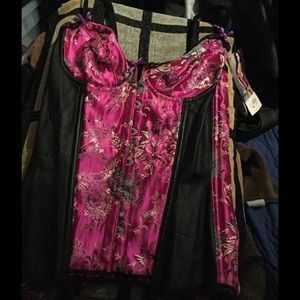 Leather trimmed Corset