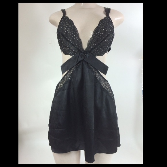 PINK Victoria's Secret Other - VS black rhinestones corset with black thong #820