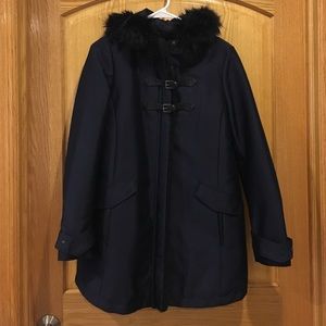 Zara coat - Navy - faux fur - size S