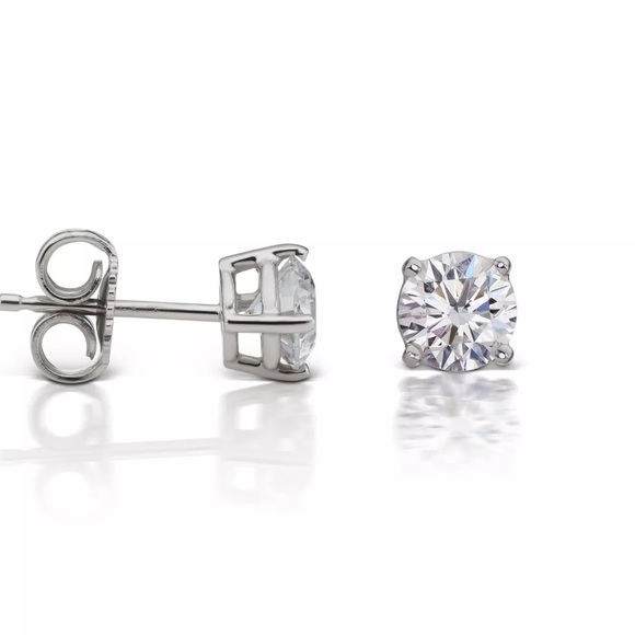 ONE LEFT🎉1.0CT Diamond 14K White Gold Studs - Picture 5 of 5