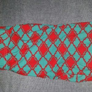 Red and turquoise leggings