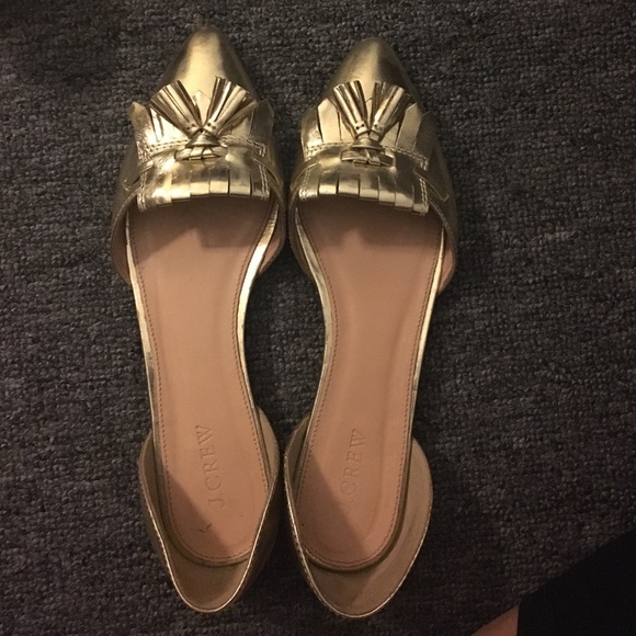 Gold D'Orsay J. Crew Flats-PRICE MARKED DOWN