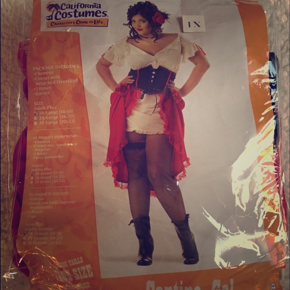Cantina Gal/Wench Costume with Corset - Plus Size