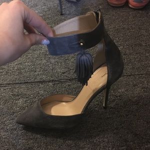 Grey 4" J.Crew Tassel Heels-PRICE MARKED DOWN