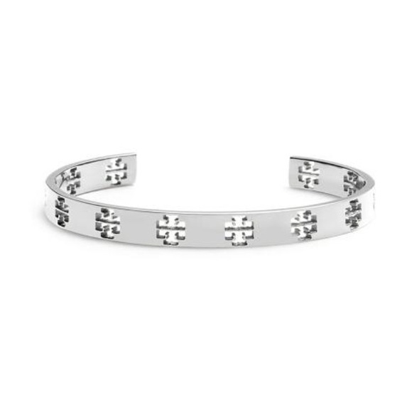 SOLD! Tory Burch Pierced T Cuff Bracelet Silver