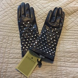 Black studded gloves