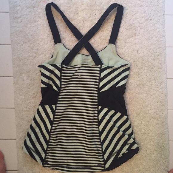 lululemon athletica Tops - SALE LULULEMON Mint blue/black cross back